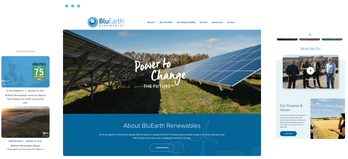 Web Design Case Study For BluEarth Renewables | Forge And Smith