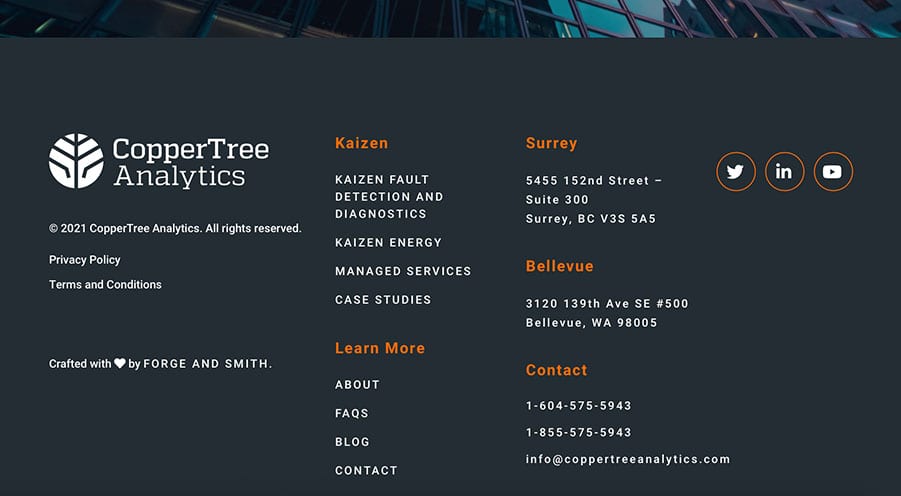 screenshot showing a strong footer menu with ample links and information for wayfinding
