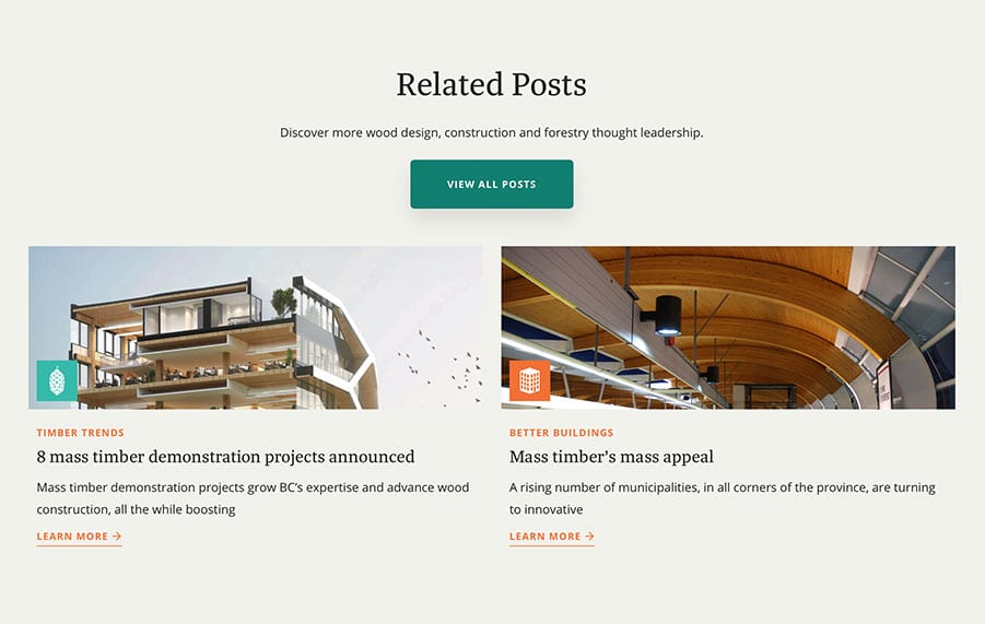 screenshot showing the related content callout on a blog