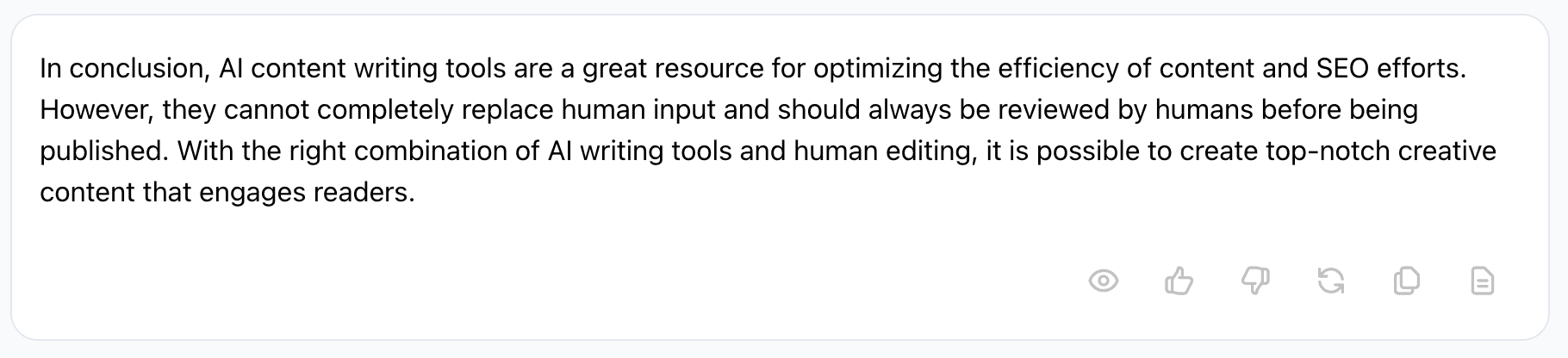 Screenshot of Jasper AI's conclusion