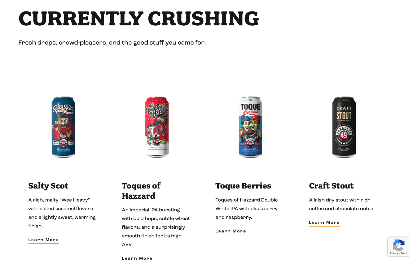 bright parallel 49 beer cans against white background 