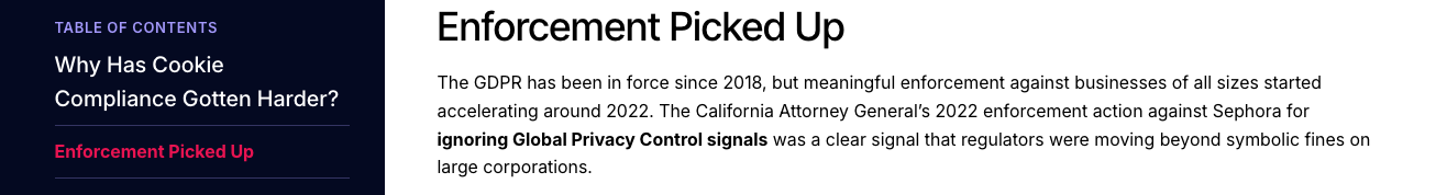 screenshot showing an article with a heading, and body text below it that clearly summarizes the topic