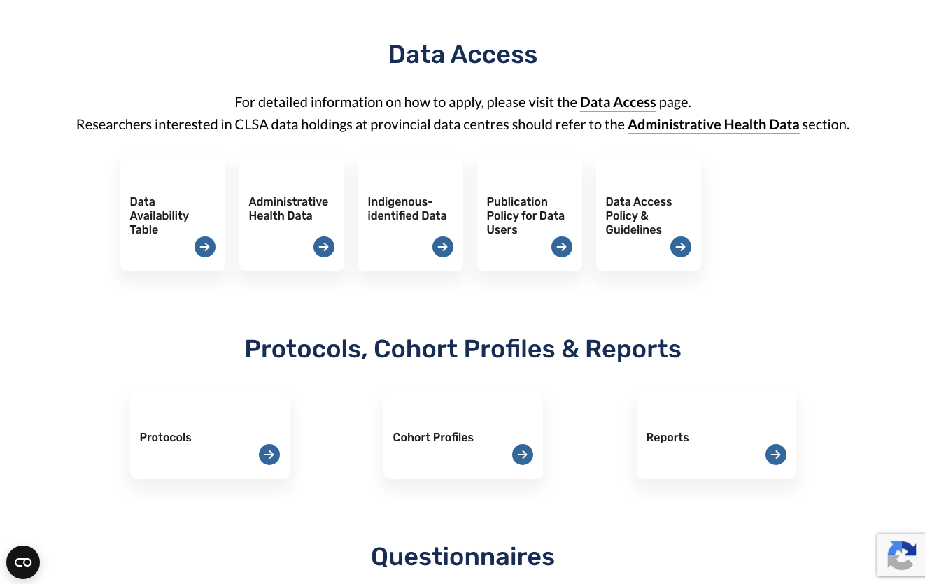 CLSA's research page with a grid of items available for download